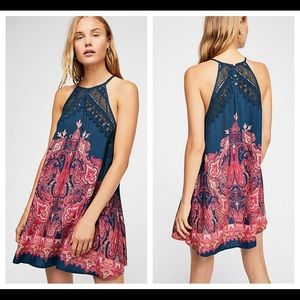 ❌SOLD❌ Free People Shea navy halter shift dress